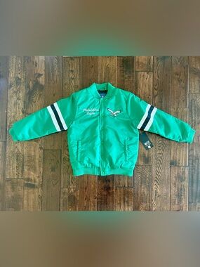 NEW Eagles Satin Jacket 🦅 sz 14-16